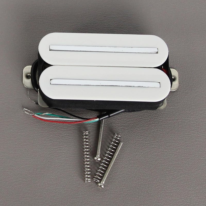 FLEOR High Output Bridge Pickup Hot Dual Rail Humbucker Pickups Ceramic Electric Guitar Pickup Humbucker, White - Image 4